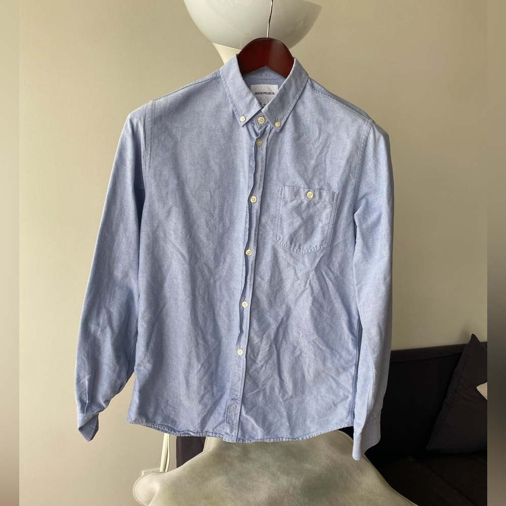 Norse Projects Anton Oxford Blue Casual Button Down Shirt Medium